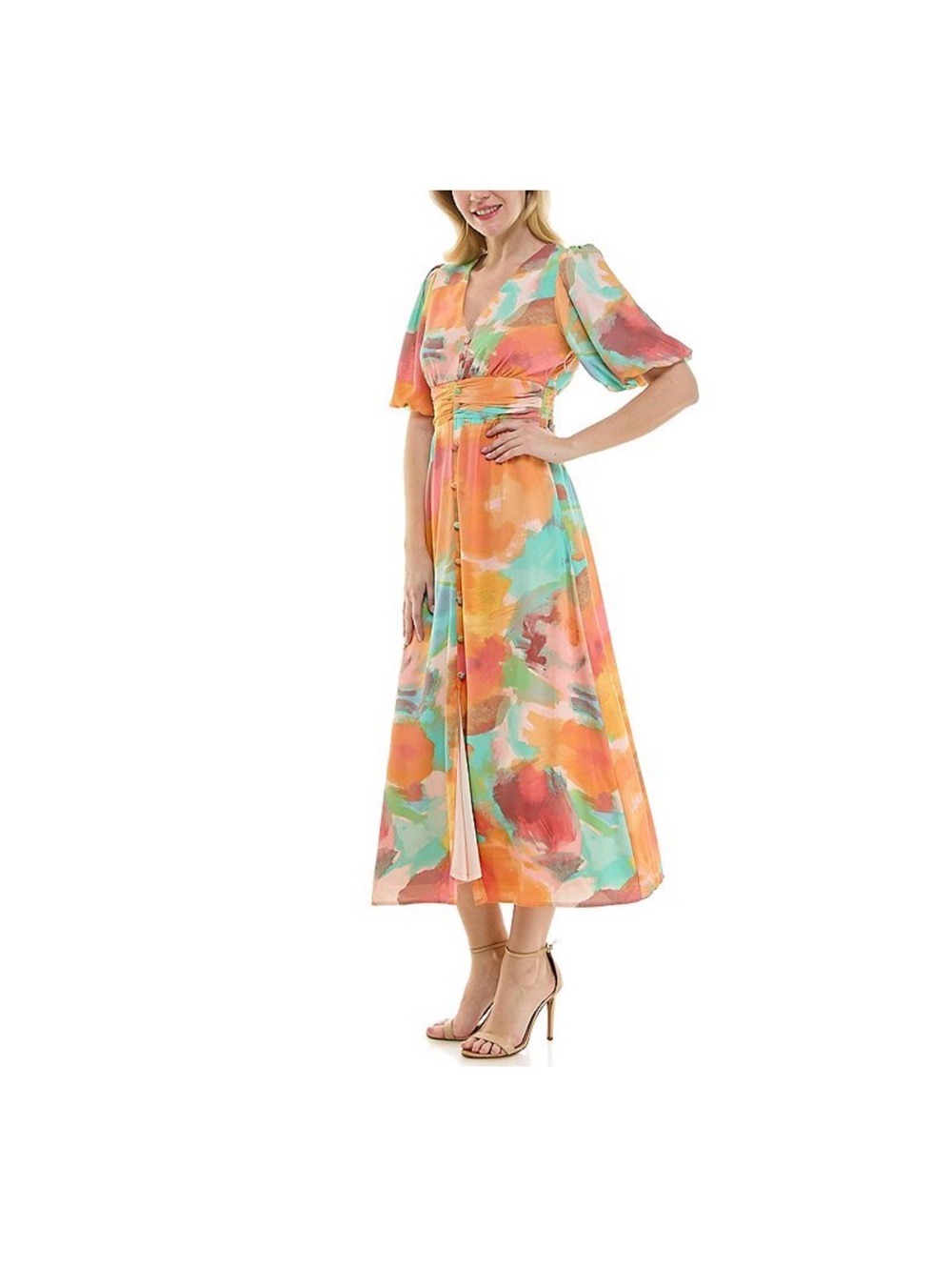 NWT Maison Tara Women’s Floral Print Midi Dress Size 14